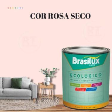 Imagem de Esmalte Sintético Brasilux Base Água Ecologico Cor Rosa 800ML Brilhant