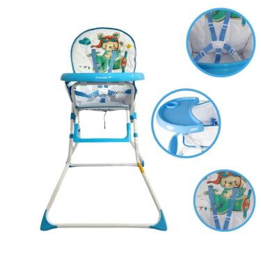 Imagem de Cadeira Alta Alimentação Infantil Porta Copo Papá Azul Avião