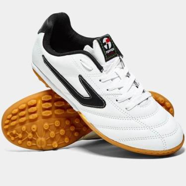 Imagem de Chuteira Society Topper Furia Unissex - Branco e Preto, 42