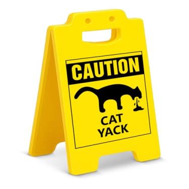 Imagem de Placa engraçada de Yack Caution para decoração de mesa, presentes para amantes de gatos, senhora, mãe, presente de mordaça de dono de animal de estimação