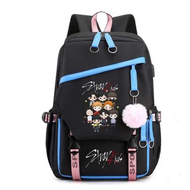 Imagem de Mochila Stray Kids Anime School Nylon 29x15x44cm