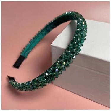 Imagem de Tiara de Cristal com Flores para Noiva e Festa — Tiara Princesa Brilhante para Casamento e Debutante (Verde)