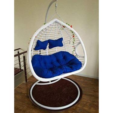 Imagem de Almofada De Cadeira De Balanço. Espessa De 2 Lugares. Cesta De Ninho De Ovo Pendurada Almofada De Assento De Rede De Ovo Removível Lavável. Não Em Pé. Sem Cadeira,140x110cm (55x43 Polegadas)-f