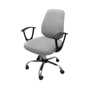 Imagem de Capa De Cadeira De Escritório Em Jacquard Elástico De Cor Sólida 2PCS/