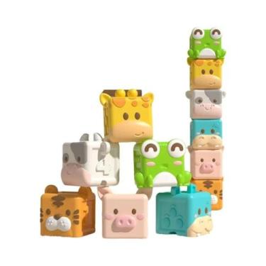 Imagem de Blocos De Construção 3D De Animais Macios, Brinquedo De Banho Para Beb