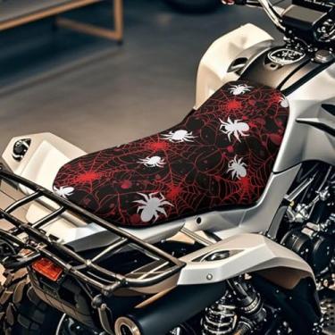 Imagem de Qpednta Capa de assento para quadriciclo de teia de aranha de Halloween, capa de assento de quatro rodas, acessórios universais ATV para Polaris Sportsman 570 450 850, Polaris Scrambler 400 500 850