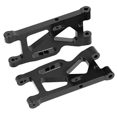 Imagem de Braço oscilante dianteiro RC, liga de alumínio, peça de reposição leve e precisa, projetada para WLtoys 144001 1/14 RC Car Black Titanium 1 par (Preta)