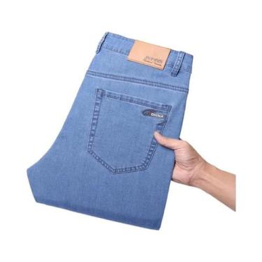 Imagem de Calças Jeans Masculinas De Verão E Primavera, Estilo Casual, Corte Ret