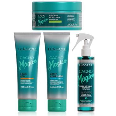Imagem de Kit Lowell Cacho Magico Shampoo 240ml Mascara Creme Ativador