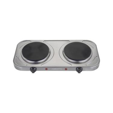 Imagem de Fogão de mesa elétrico com 2 bocas portátil agratto fm-02 2000w 220v