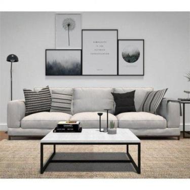 Imagem de Mesa de Centro Retangular Industrial Line Devan Móveis Branco