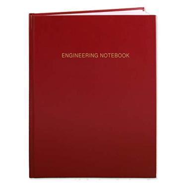 Imagem de Caderno de engenharia da BookFactory - 96 páginas (formato de grade de engenharia de 0,61"), 20,32 cm x 27,94 cm, caderno de laboratório de engenharia, capa, capa rígida costurada fina (EPRIL-LGS-A-T4-Size--Main), Red Imitation Leather, 8 7/8" x 11 1/4" – 312 pg