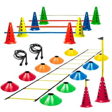 Imagem de Escada + 10 Pratos + 10 Cones Barreira Funcional + 2 Cordas