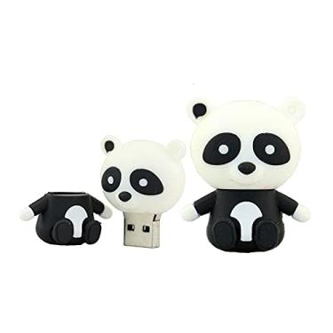 Imagem de Cartão de memória USB em forma de panda de 4 GB USB 2.0 para armazenamento de dados, pen drives, pen drives USB Stick U Disk (branco)