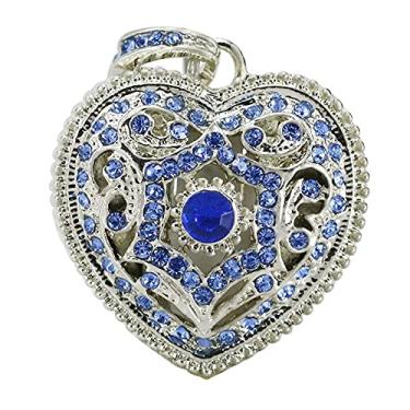 Imagem de Pen Drive USB em forma de coração de 16 GB, unidades USB cartão de memória, pen drive USB 2.0 disco pen drive de armazenamento de data, disco zip, pen drive USB (azul)