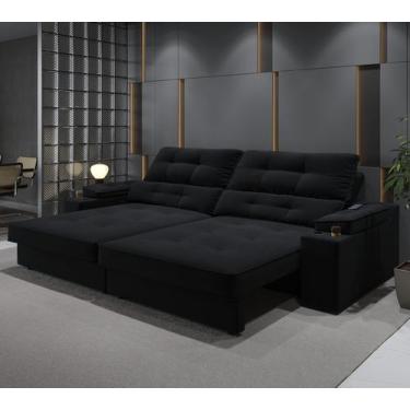 Imagem de Sofá Santiago 2,30m (L) com Carregador USB e Porta Copos Retrátil e Re