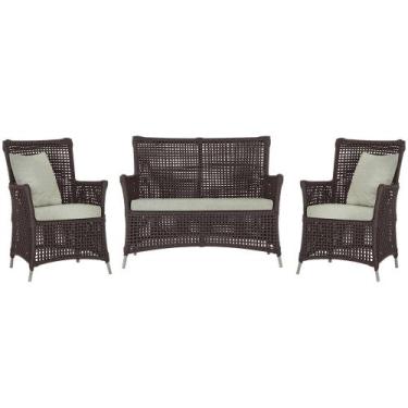 Imagem de Jogo Sofá e 2 Poltronas de Área Igapó Alumínio Pintura Fendi Corda Náu