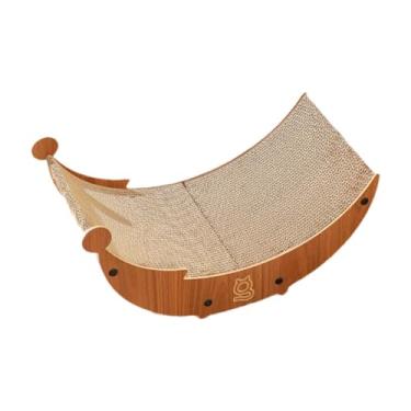 Imagem de Baoblaze Cama para gatos com arranhador, espreguiçadeira e papel ondulado, ideal para descanso