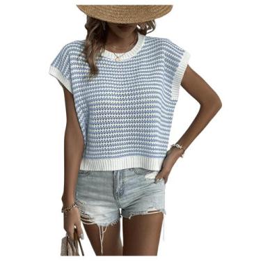 Imagem de Suéter, colete e blusa de malha listrada MakeMechic para mulheres