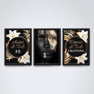 Imagem de Quadros Decorativos Fé e Gratidão Tons V12 A4 20x30cm