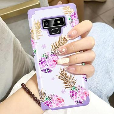 Imagem de Capa para Galaxy Note 9, Note 9 com abacaxi híbrido PC rígido de silicone macio slim fit capas protetoras à prova de choque para Samsung Galaxy Note 9 capa presente para meninas mulheres, 16.3 cm