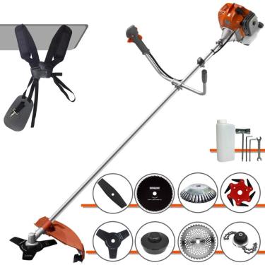 Imagem de Aparador de Grama Tekna RL520ACG2 52cc 2HP Com Carretel + Facas 2 Pontas, 3 Pontas, 6 Pontas, 40 Dentes Vídea, 80 Dentes, Trimmer e Escova de Aço