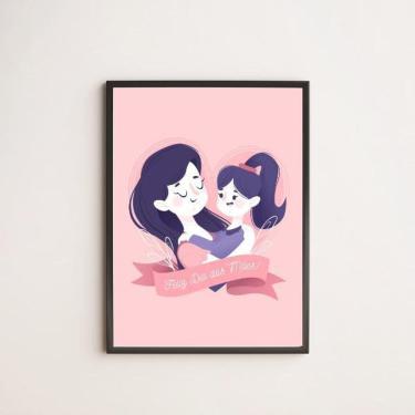 Imagem de Quadro Desenho Feliz Dia Das Mães 24X18Cm