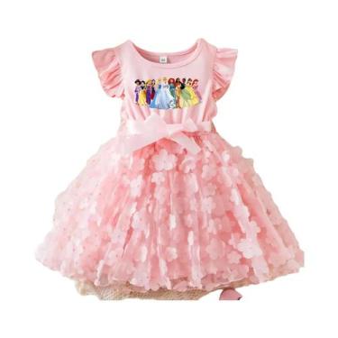 Imagem de Vestido De Verão Princesa Branca De Neve Para Meninas 2-6 Anos Com Laç