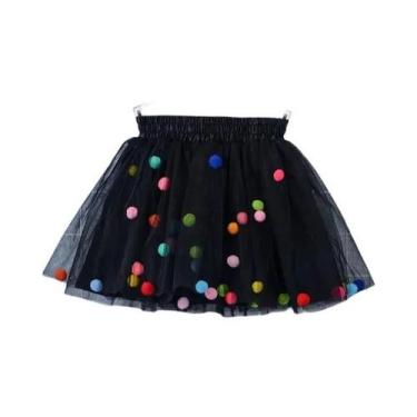 Imagem de Saia Tutu Infantil de Tule com Pompom - Vestido de Princesa para Menin