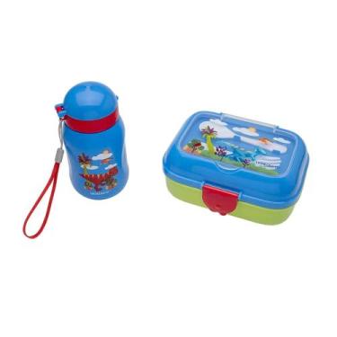 Imagem de Kit Lanche Dino Garrafa Plástica 500Ml + Marmita 700Ml Leo&Leo Leonora