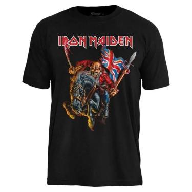Imagem de Camiseta Stamp de Banda Iron Maiden em Algodão Manga Curta Gola Redonda Oficial-Unissex