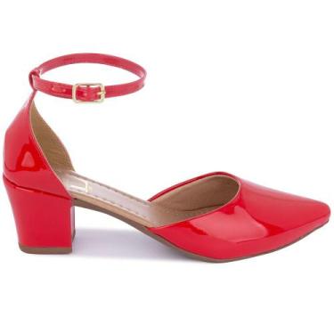 Imagem de Sapato Feminino Scarpin Fivela Bico Fino Salto Grosso - Lize Shoes, Ve