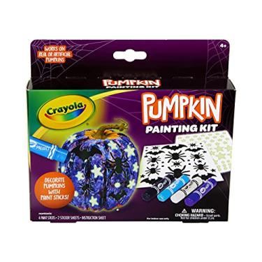 Imagem de Crayola Galaxy No Carve Pumpkin Decorating Kit, Less Mess Kids Paint Set, Glow in The Dark Stickers