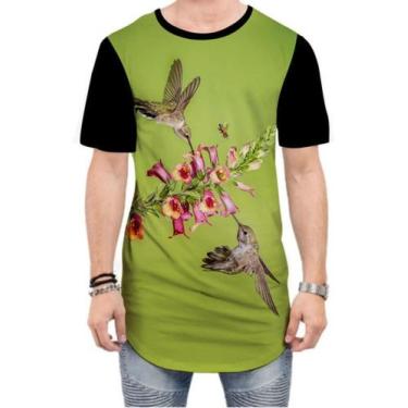 Imagem de Camiseta Long Line Beija Flor Rhodopis Vesper Pássaros - Estilo Vizu