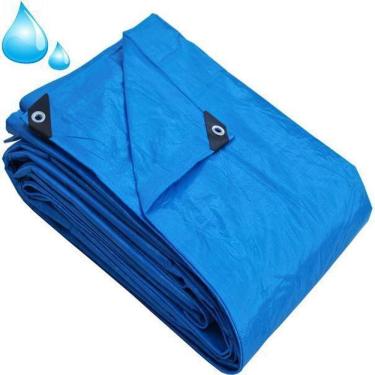 Imagem de Lona 6X4M Impermeável Reforçada 150 Micra Multiuso Com Ilhós