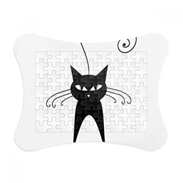 Imagem de Linda moldura de quebra-cabeça para decoração de animais de estimação de gato preto para decoração de imagem