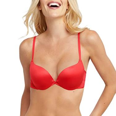 Imagem de Maidenform Sutiã feminino com aro, Love the Lift Suavizante Lace Demi, sutiã push-up para mulheres, Pedra vermelha, 38D