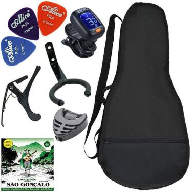 Imagem de Kit Acessórios Cavaquinho Com Capa Palhetas Afinador Suporte Capotraste Cordas Cvx04