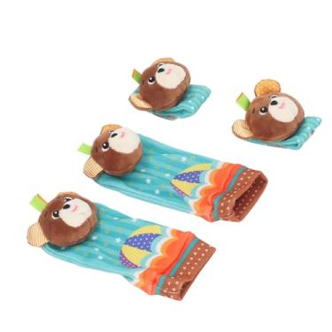 Imagem de Conjunto de meias macias com chocalho de pulso para bebês e localizador de pés, chocalho de pulseira de braço e mão, meias de tornozelo para pés e pernas para bebês