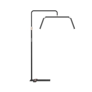 Imagem de Anel de luz LED de vídeo luz de chão luz de preenchimento dobrável meia lua lâmpada 3200K-5600K com suporte para salão de beleza maquiagem transmissão ao vivo luz de selfie (cor: preto)