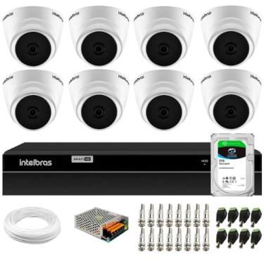 Imagem de Kit 8 Câmeras Intelbras Vhd 1220 G7 Dome Full Hd com Visão Noturna de 20m Multi Hd + Dvr Intelbras Mhdx 1208 8 Canais + Hd Skyhawk 2tb