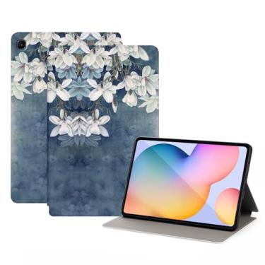 Imagem de Nuouxoco Capa para tablet Galaxy Tab S6 Lite de 10,4 polegadas 2024/2020/2022 (modelo: SM-P610/P613/P615/P619) para meninas e mulheres, capa protetora traseira inteligente, magnólia
