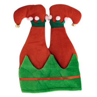 Imagem de Cabilock cocar de natal gorro de natal infantil touca de natal gorros de natal chapéu de calça de elfo de pelúcia cápsulas gorro para homens chapéu de calças de elfo de natal
