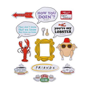 Imagem de American Greetings Artigos de festa de amigos, kit de cabine de fotos com adereços (14 peças)