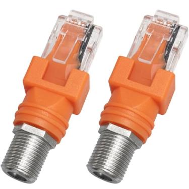 Imagem de LUORNG 2 peças adaptador conversor RF para RJ45 coaxial barril acoplador adaptador conector coaxial reto
