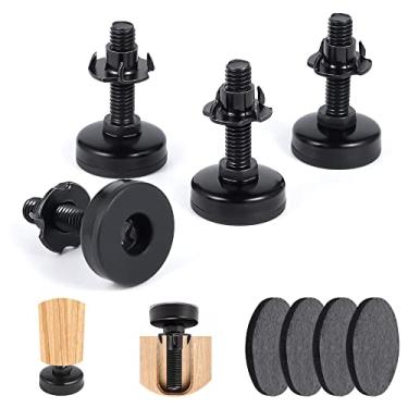 Imagem de Conjunto de 4 pés ajustáveis para niveladores de móveis, pés de nivelamento resistentes, pernas de armário, pé nivelador de móveis com porca em T, perna de cadeira de mesa de restaurante (diâmetro