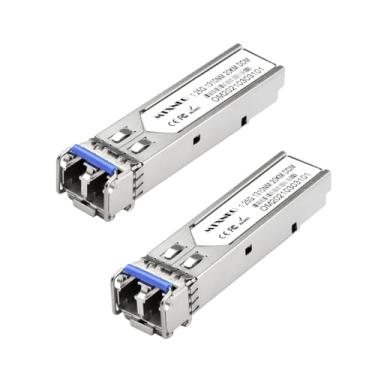 Imagem de Pacote com 2 1,25 G SMF 1310 nm 20 km SFP LC módulo industrial 1000Base-LX/LH transceptor de fibra para Cisco GLC-LH-SMD, Meraki, Ubiquit, TP-Link, Netgear, Mikrotik e mais com temperatura de