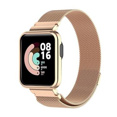 Imagem de NSmart - Kit Pulseira magnética + CASE NSmart em aço inoxidável compatíveis com Redmi Watch 2 Lite/Mi Watch 2 Lite/Redmi Watch 3 (Redmi Watch 3, Rose Gold)