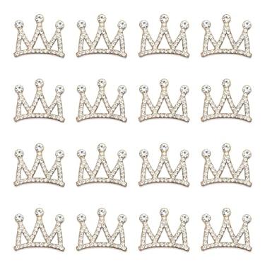 Imagem de Enfeite conciso de coroa de liga de 30 peças para acessórios de cabelo feitos à mão, tênis, roupas, decorações de festa, caixa de presente, apliques de strass, decoração de casa (ouro)