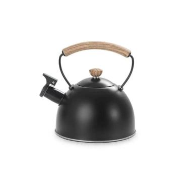 Imagem de Chaleira Bule Vintage C/ Apito Roma Preta Brinox 1,5 Litros